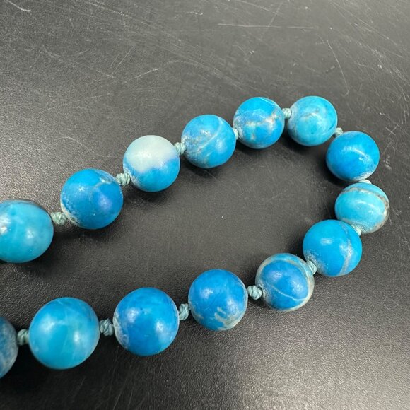 Vintage Turquoise Beaded Necklace Blue Stone Southwestern Western 30 Inches - Picture 5 of 7